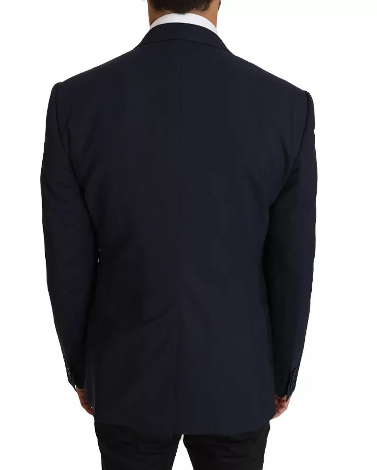 Dolce & Gabbana Blauer Wolle MARTINI Blazer Weste 2-Teiler