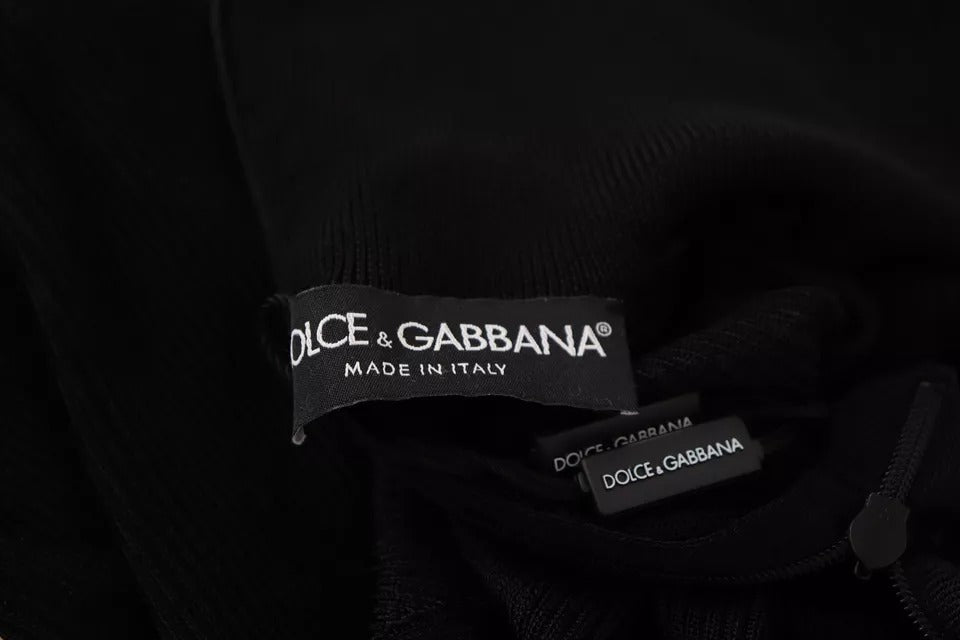 Dolce & Gabbana Schwarzer Rollkragenpullover mit schmaler Passform