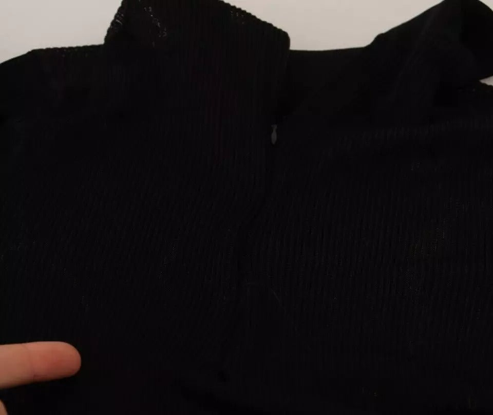 Dolce & Gabbana Schwarzer Rollkragenpullover mit schmaler Passform