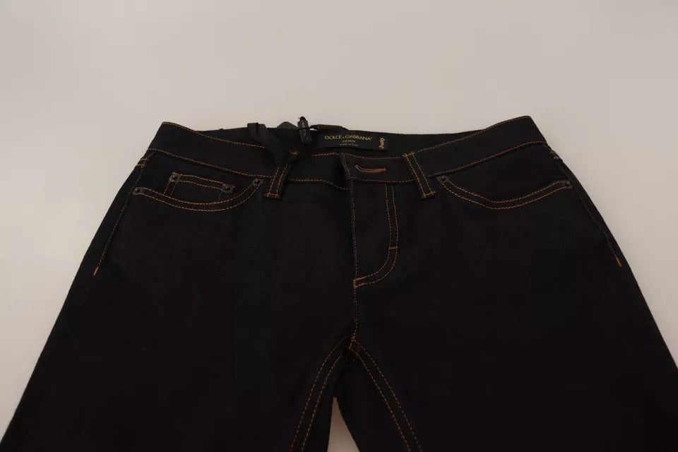 Dolce & Gabbana Blaue Baumwoll-Stretch-Denim-Jeans mit schmaler Passform