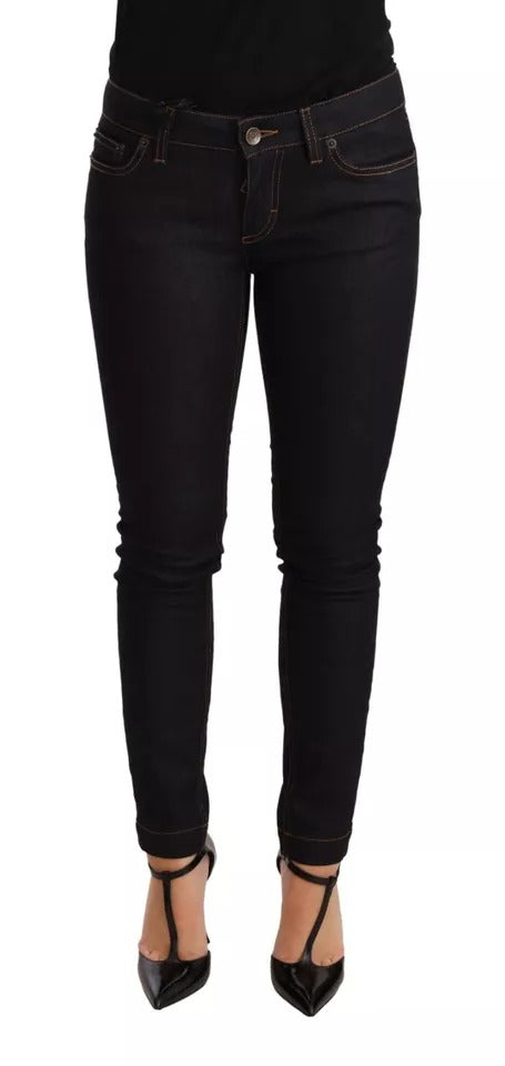 Dolce & Gabbana Blaue Baumwoll-Stretch-Denim-Jeans mit schmaler Passform