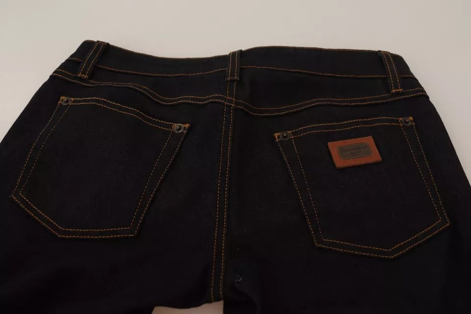 Dolce & Gabbana Blaue Baumwoll-Stretch-Denim-Jeans mit schmaler Passform