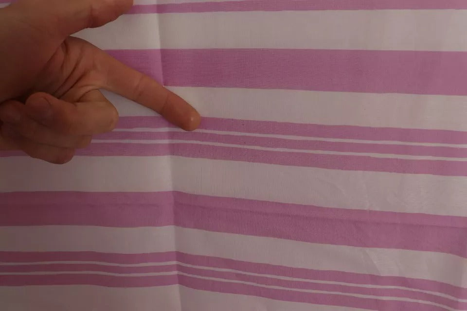 Dolce & Gabbana Rosa-weiß gestreifter Cannes-Wickeltuch-Schal