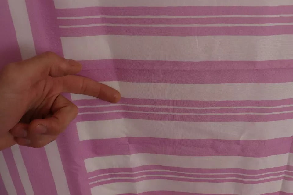 Dolce & Gabbana Rosa-weiß gestreifter Cannes-Wickeltuch-Schal