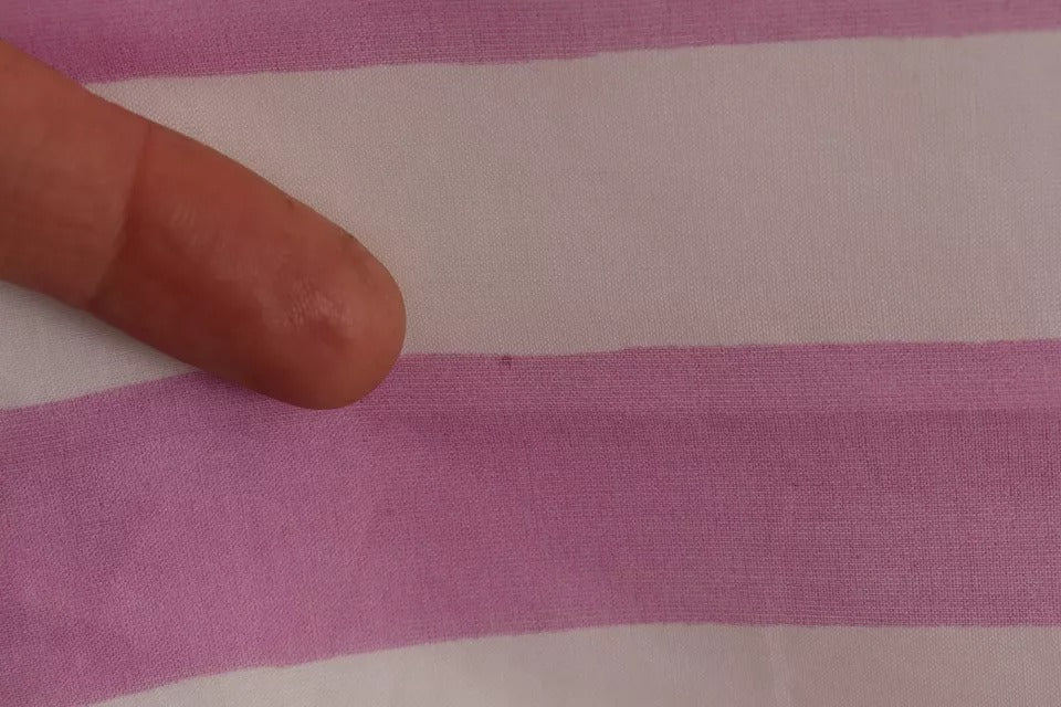 Dolce & Gabbana Rosa-weiß gestreifter Wickelschal aus Baumwolle