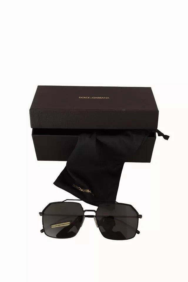Dolce & Gabbana DG2250 Schwarze Metall-Vollrandbrille Square Eyewear Sonnenbrille
