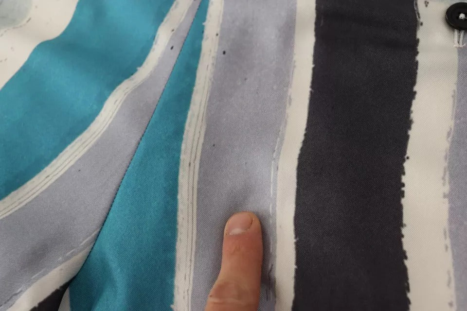 Dolce & Gabbana Mehrfarbig gestreifte Seiden-Tapered Pants