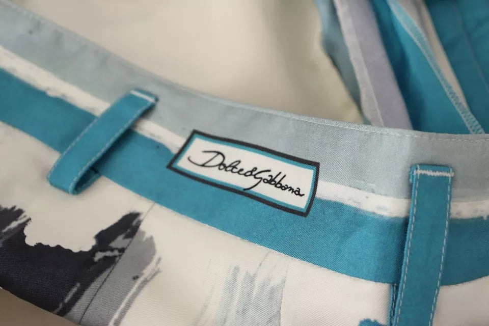 Dolce & Gabbana Mehrfarbig gestreifte Seiden-Tapered Pants