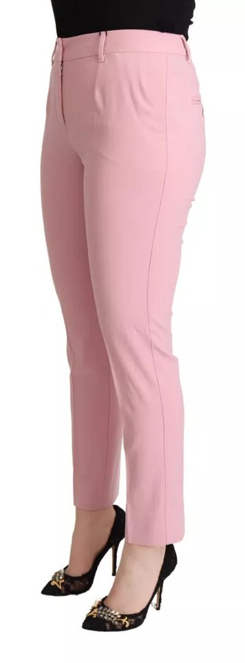 Dolce & Gabbana Rosa Wolle Mid Waist Tapered Pants