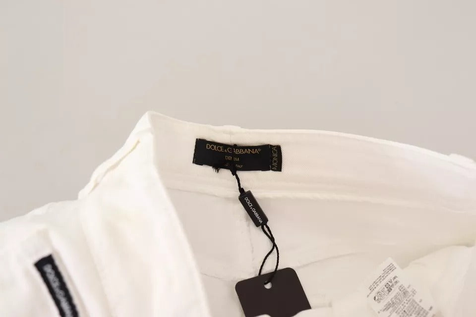 Dolce & Gabbana Weiße MONICA Boot Cut Denim Jeans aus Baumwolle