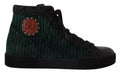 Dolce & Gabbana Grüne High-Top-Sneaker aus Cord, Herren Freizeitschuhe