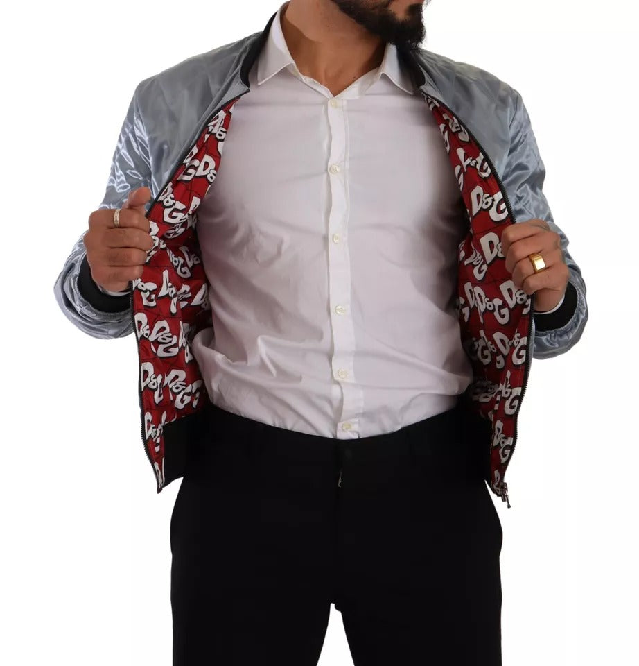Dolce & Gabbana Hellblauer Bombermantel Männer Jacke