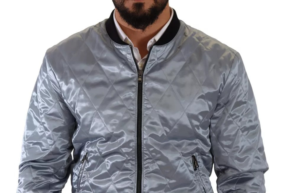 Dolce & Gabbana Hellblauer Bombermantel Männer Jacke