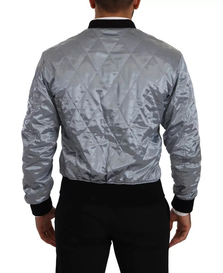 Dolce & Gabbana Hellblauer Bombermantel Männer Jacke