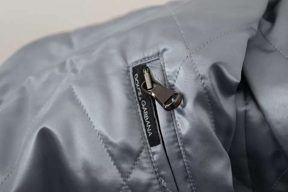 Dolce & Gabbana Hellblauer Bombermantel Männer Jacke