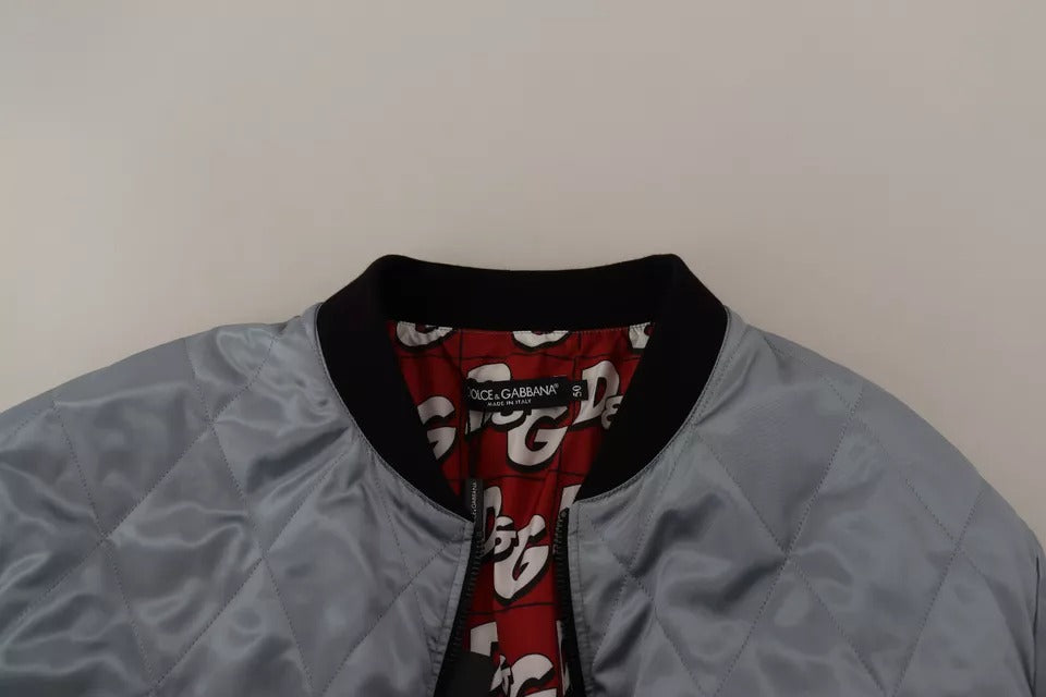 Dolce & Gabbana Hellblauer Bombermantel Männer Jacke