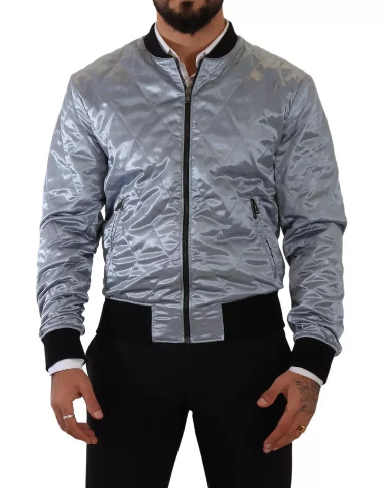 Dolce & Gabbana Hellblauer Bombermantel Männer Jacke