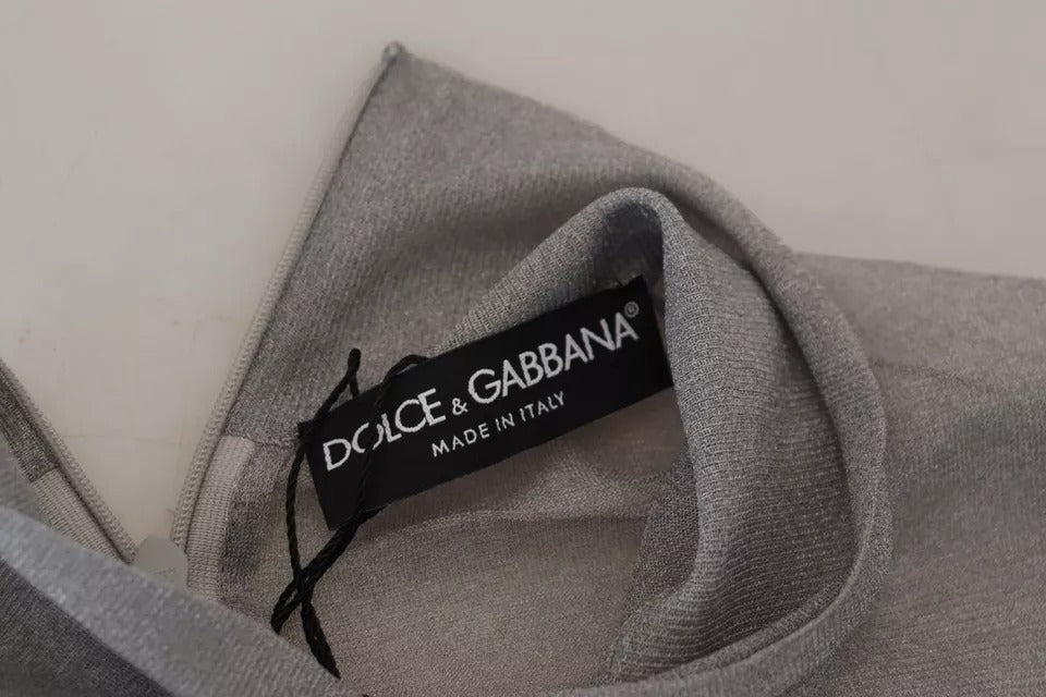 Dolce & Gabbana Grauer durchsichtiger Rollkragenpullover