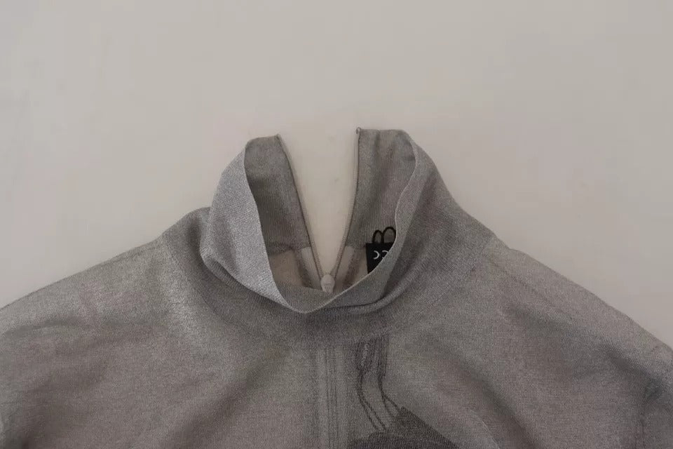 Dolce & Gabbana Grauer durchsichtiger Rollkragenpullover