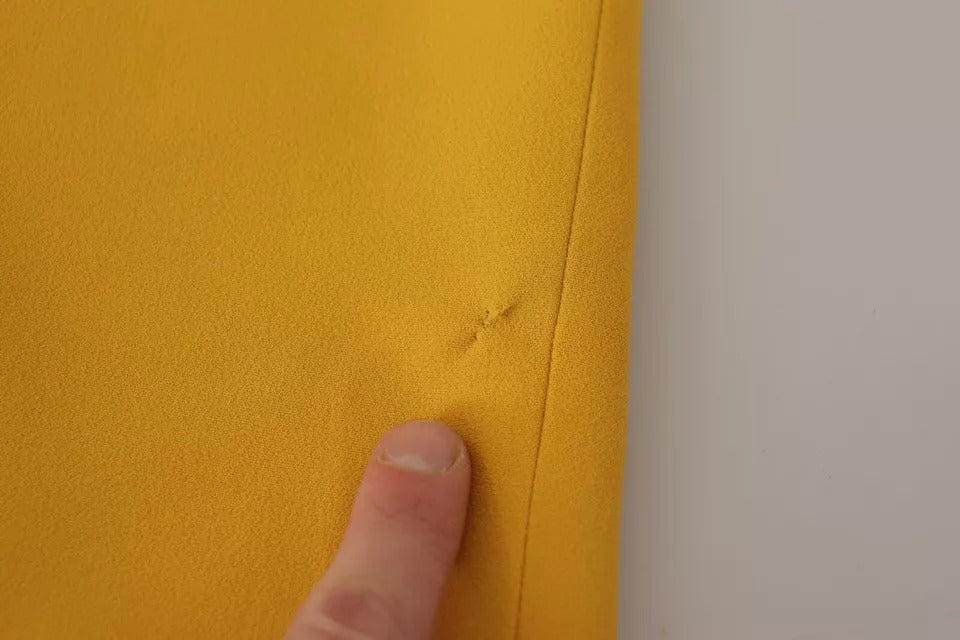 Dolce & Gabbana Gelbes ärmelloses Midikleid aus Viskose