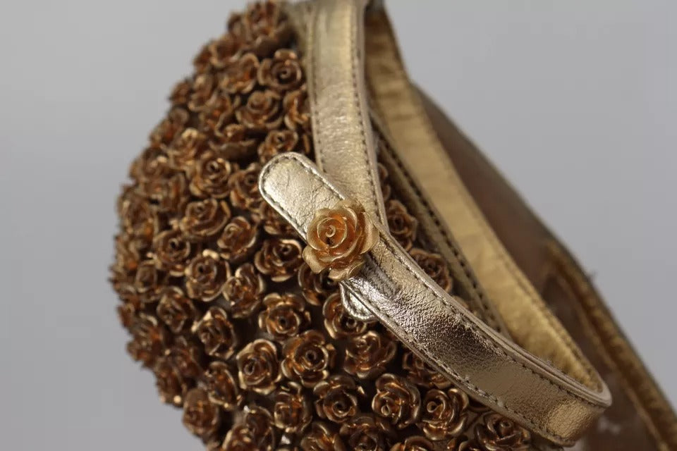 Dolce & Gabbana Gold Rosen verschönert Heels Pumps Schuhe