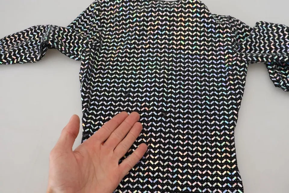 Dolce & Gabbana Schwarzes verschönertes Nylon-Bodycon-Minikleid