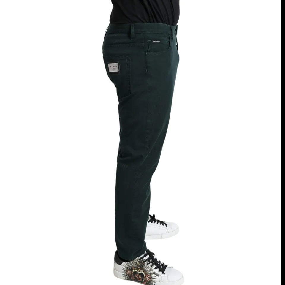 Dolce & Gabbana Grüne Baumwoll-Stretch-Skinny-Denim-Jeans für Männer