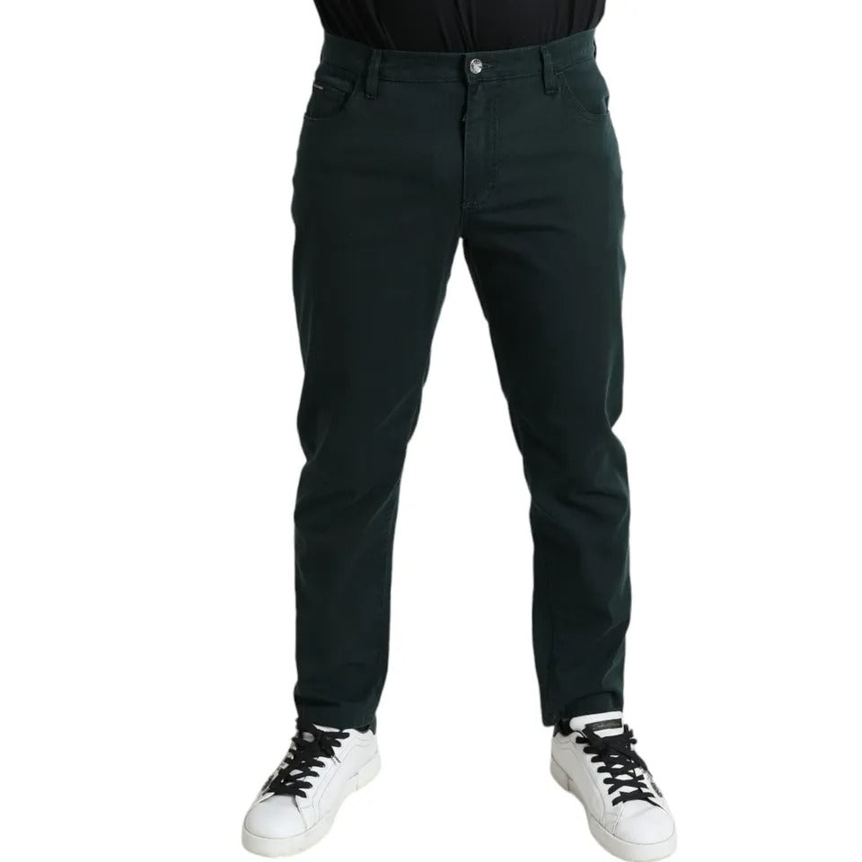 Dolce & Gabbana Grüne Baumwoll-Stretch-Skinny-Denim-Jeans für Männer