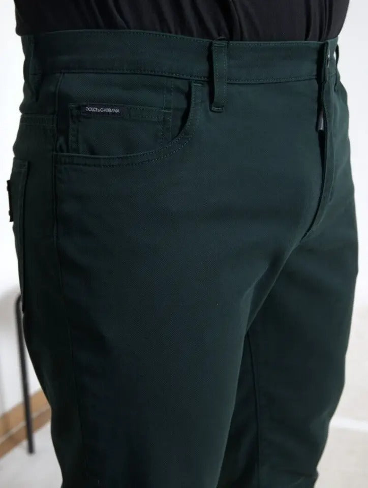 Dolce & Gabbana Grüne Baumwoll-Stretch-Skinny-Denim-Jeans für Männer