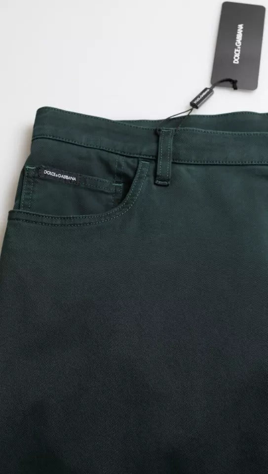 Dolce & Gabbana Grüne Baumwoll-Stretch-Skinny-Denim-Jeans für Männer