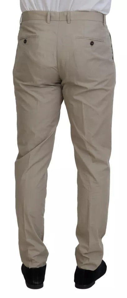 Dolce & Gabbana Beige Baumwolle Chino Männer Formelle Hosen