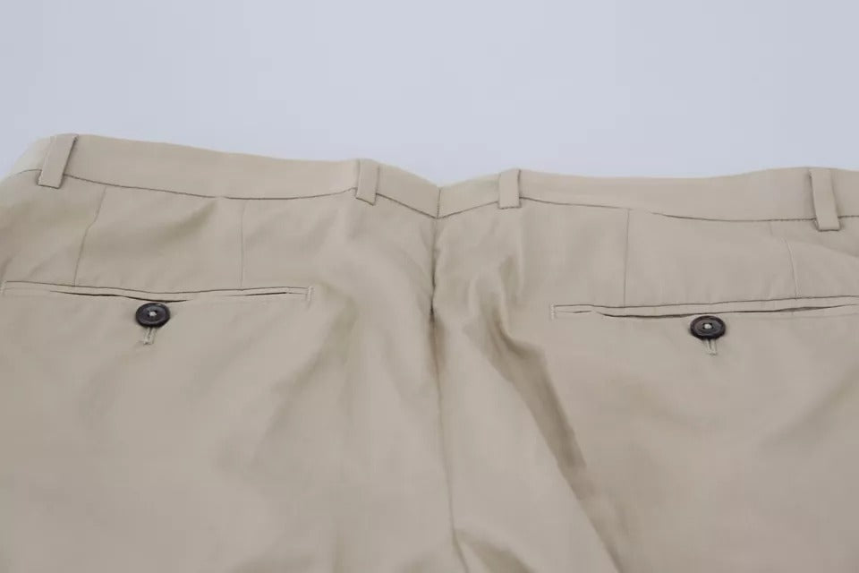 Dolce & Gabbana Beige Baumwolle Chino Männer Formelle Hosen