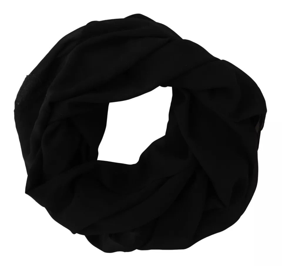 Dolce & Gabbana Brauner Seiden-Wickeltuch-Schal Floral Lace Scarf