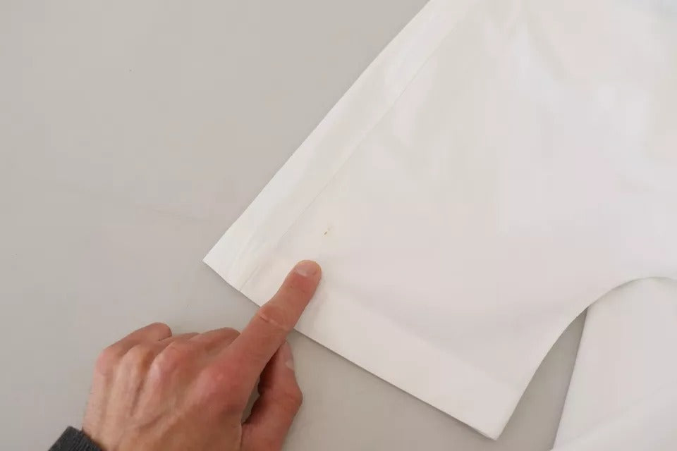 Dolce & Gabbana Weißes Baumwollhemd mit kurzen Ärmeln und Knopfleiste