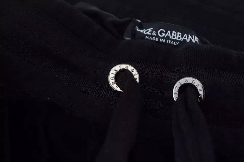 Dolce & Gabbana Schwarze Baumwoll-Skinny-Jogger-Sweatpants-Hose