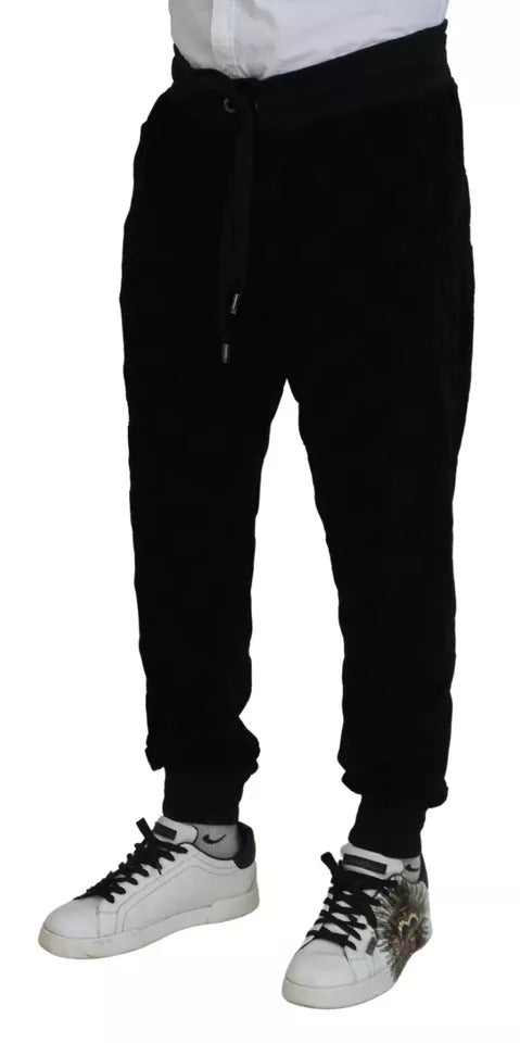 Dolce & Gabbana Schwarze Baumwoll-Skinny-Jogger-Sweatpants-Hose