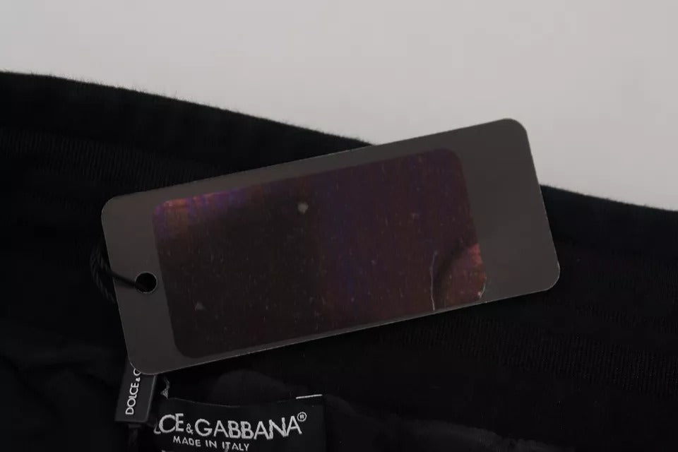 Dolce & Gabbana Schwarze Baumwoll-Skinny-Jogger-Sweatpants-Hose