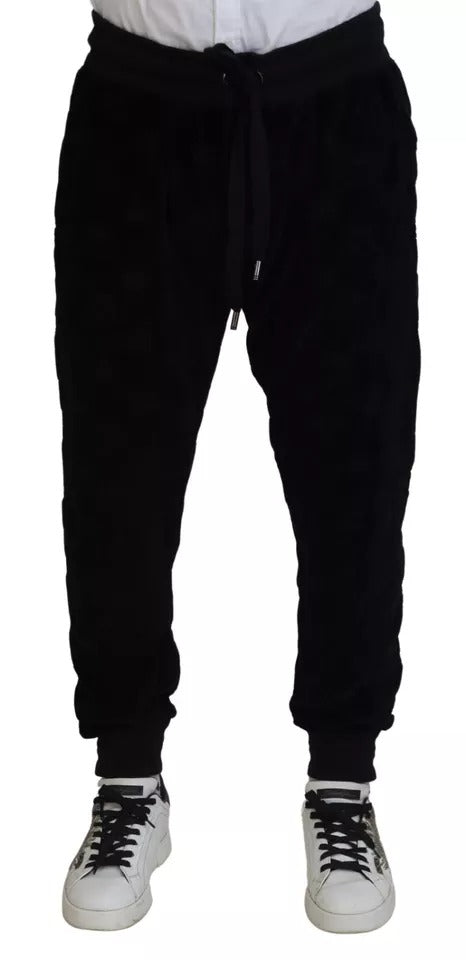 Dolce & Gabbana Schwarze Baumwoll-Skinny-Jogger-Sweatpants-Hose