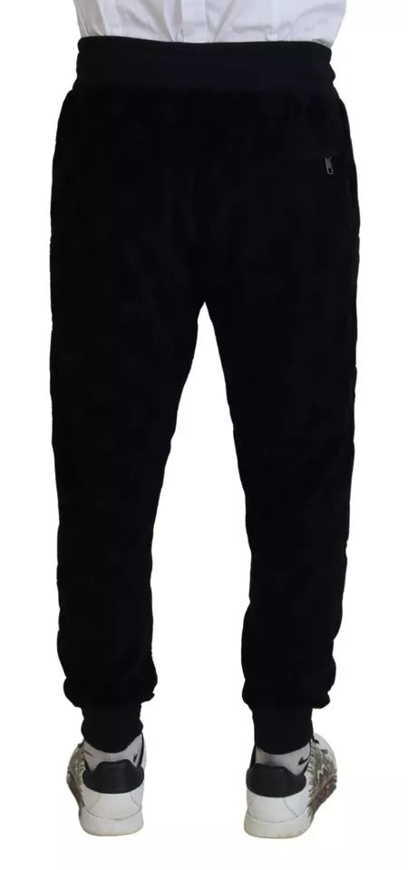 Dolce & Gabbana Schwarze Baumwoll-Skinny-Jogger-Sweatpants-Hose