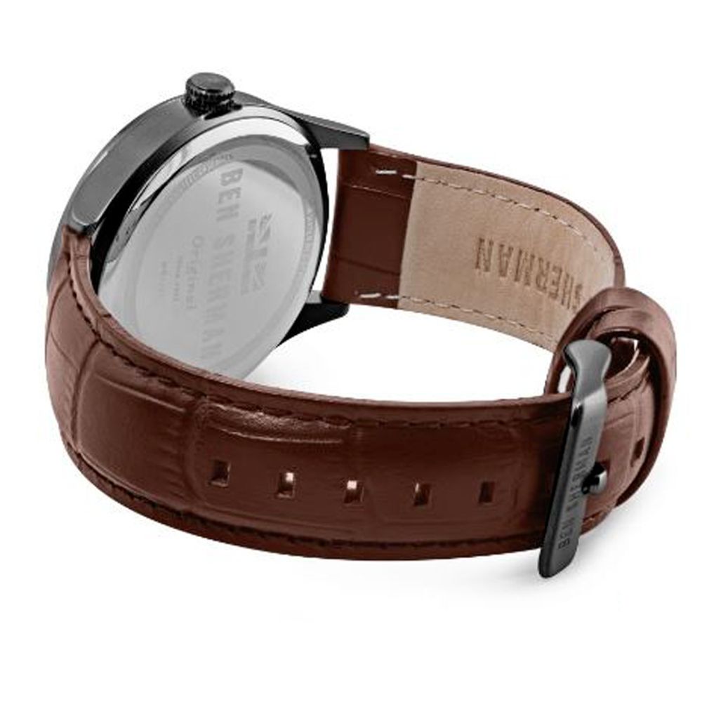 Ben Sherman Braune Leder-Dress-Uhr