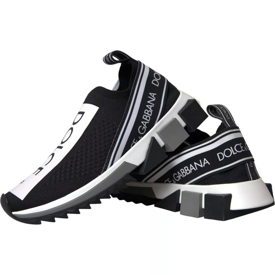 Dolce & Gabbana Schwarz Weiß Slip On Sorrento Sneakers Schuhe