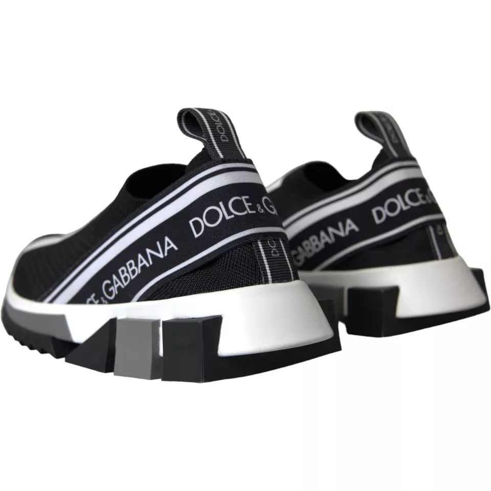 Dolce & Gabbana Schwarz Weiß Slip On Sorrento Sneakers Schuhe