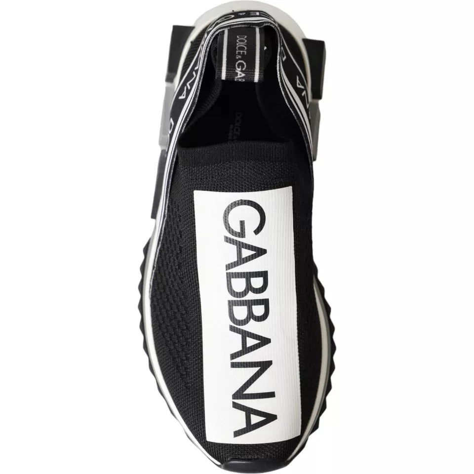 Dolce & Gabbana Schwarz Weiß Slip On Sorrento Sneakers Schuhe