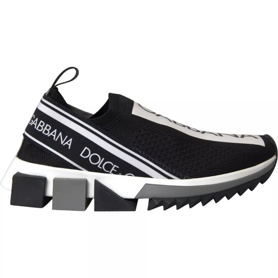 Dolce & Gabbana Schwarz Weiß Slip On Sorrento Sneakers Schuhe