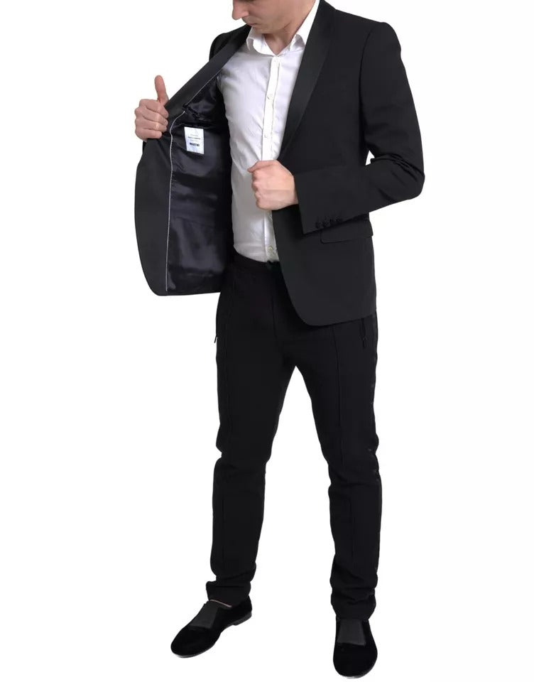 Dolce & Gabbana Schwarzer Blazer aus Wolle mit einer Knopfleiste MARTINIKleidung