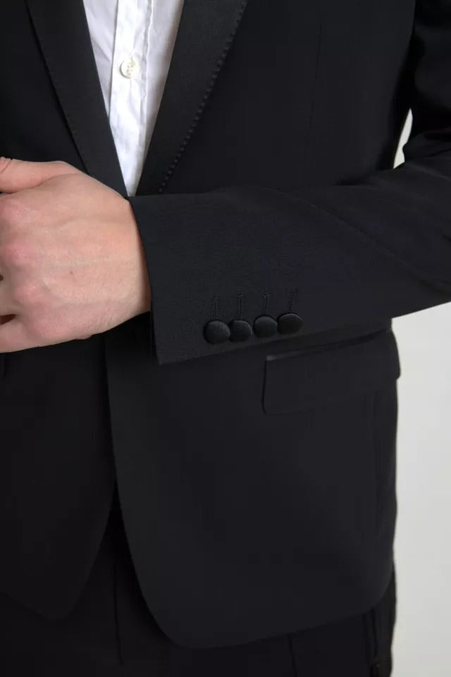 Dolce & Gabbana Schwarzer Blazer aus Wolle mit einer Knopfleiste MARTINIKleidung