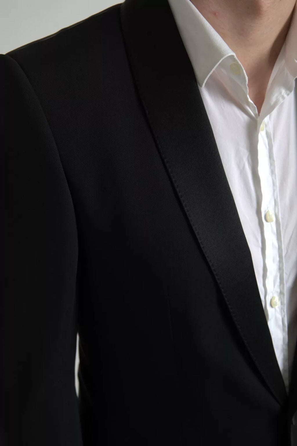 Dolce & Gabbana Schwarzer Blazer aus Wolle mit einer Knopfleiste MARTINIKleidung