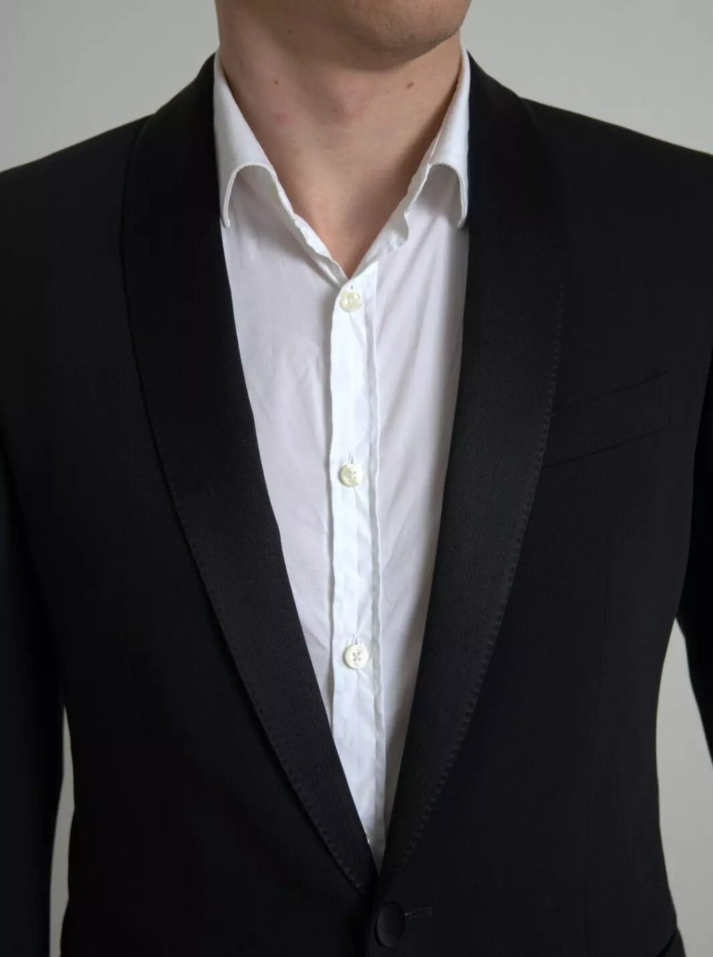 Dolce & Gabbana Schwarzer Blazer aus Wolle mit einer Knopfleiste MARTINIKleidung