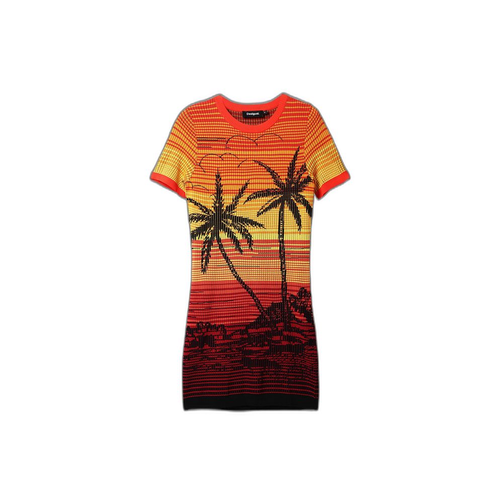 Desigual Roter Viskose-Midi