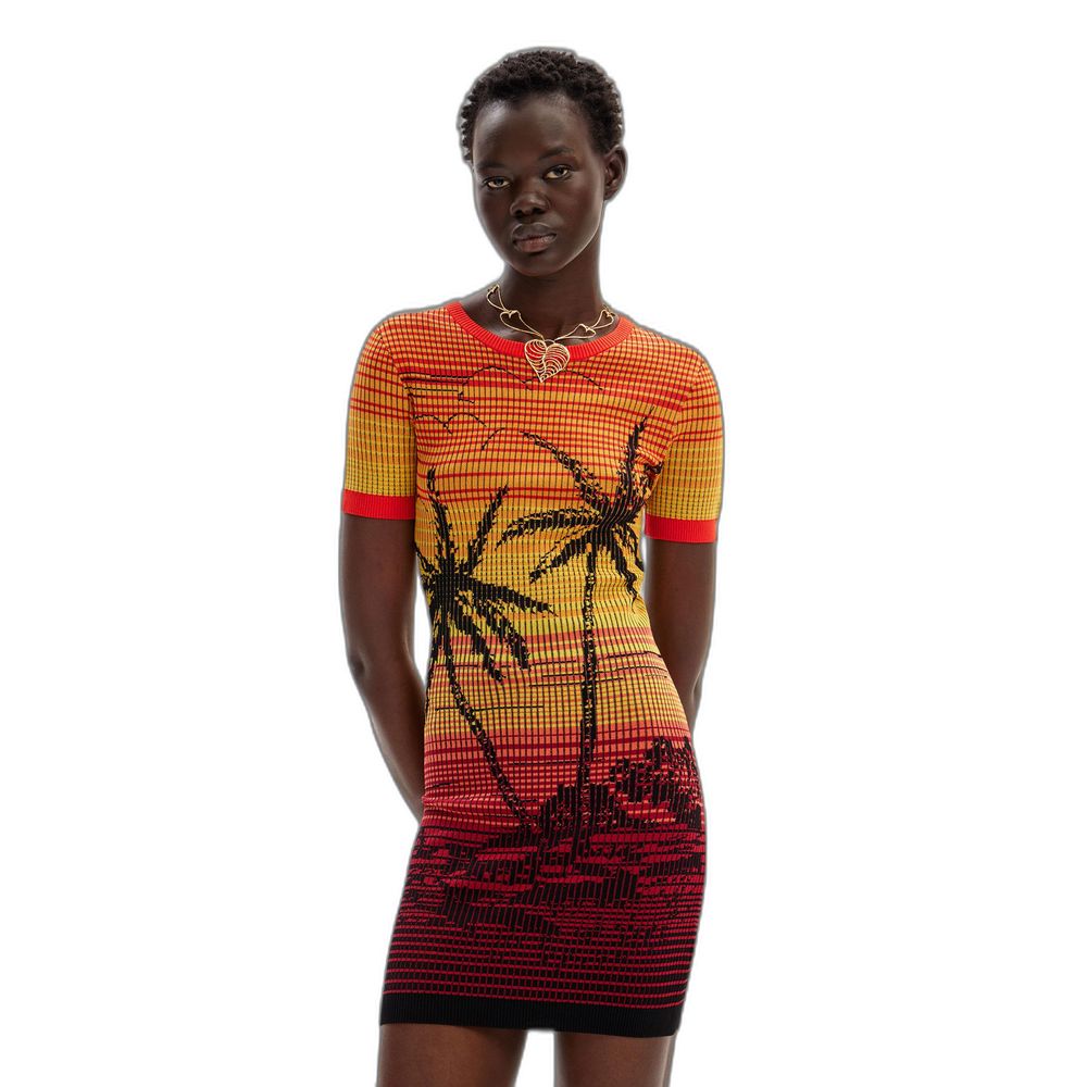 Desigual Roter Viskose-Midi
